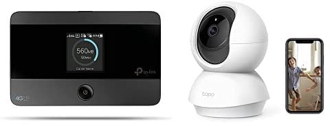 TP-Link M7350 4G LTE mobiler WLAN Router bündeln mit TP-Link Tapo C210 WLAN IP Kamera Überwachungskamera, 3 MP Auflösung