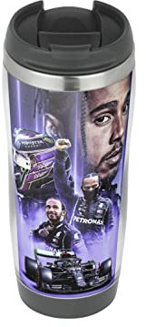 Profiles Lewis Hamilton Collage Reisebecher, Thermo-Isolierbecher für heiße und kalte Getränke, 330 ml, Violett, Wiederverwendbar