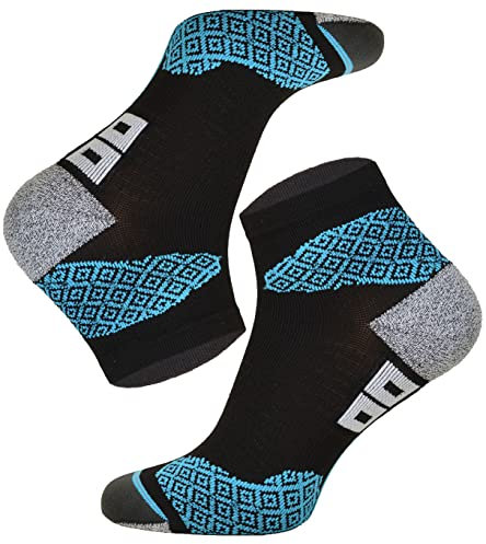 TODO RUNNING RAID - Quarter Laufsocken, Technisch, Anti-Blasen Polsterung, für Damen & Herren mit DryTex. Bunte Funktionssocken | Marathon | Trail | Joggen | Laufen | Running (35-38, Schwarz)