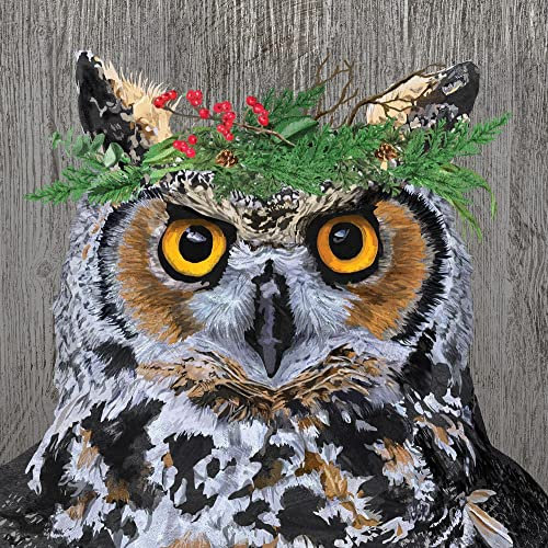 20 Servietten Eule mit Winterbeeren | Tiere | Wald | Winter | Weihnachten | Tischdeko | Decoupage | Serviettentechnik 33x33cm