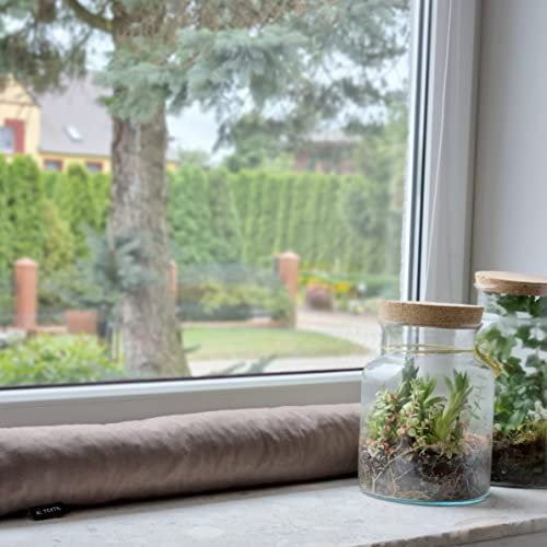 4L Textil Zugluftstopper braun Durchzugstopper Windstopper für Türen und Fenster Luftzugstopper für Tür Türschlange Türrolle 70 cm 80 cm 90 cm 100 cm 150 cm (Samt 03, 80 cm)