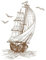 Segelboot Wandkunst Aufkleber Retro Skizze Wandmalereien Tapete Ozean Segelschiff Wandtattoo für Home Room Decor