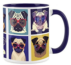 Cool Pets Pugs Mug - Pets Navy Blue Coffee/Tea Gift 11oz