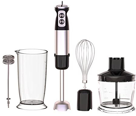 Batidora eléctrica 5 en 1 de 6 velocidades y 600W, batidora de Cocina, batidora de Mano Desmontable, batidora de Huevos, procesadores de Ensalada de Verduras (Color : 5 in 1, Size : US)