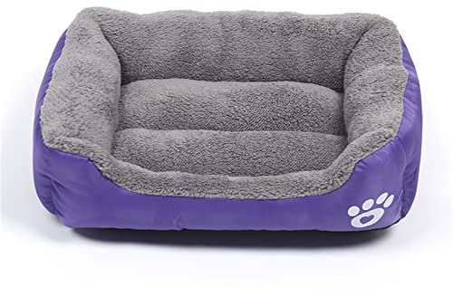 Lit pour Chien et Chat de Petite Race Coussin de Couchage pour Chien Panier Doux et Lavable Canapé pour Chat Violet Taille L