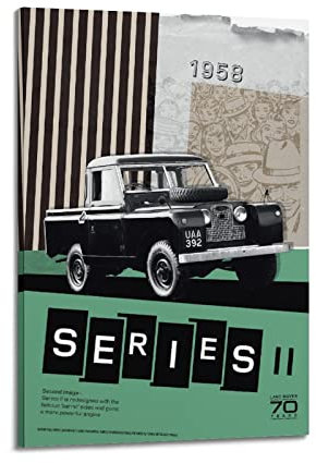 Vintage-Poster für Land Rover Sportwagen, dekoratives Gemälde, Leinwand, Wand- und Kunstbild, Familien-Schlafzimmer, Dekoration, 50 x 75 cm