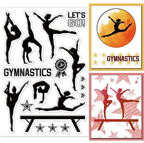 GLOBLELAND Sportthema Gymnastik Klare Stempel Lady Human Silhouette Silikon Klarer Stempel Menschliche Siegel Für DIY Scrapbooking Tagebücher Dekorative Karten Herstellung von Fotoalben
