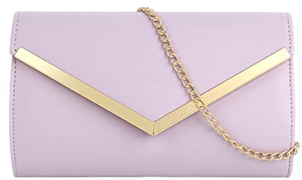 Meliyya Damen Lackleder Clutch Bag Abendtasche Unterarmtasche Hochzeit Tasche Elegante Umschlag Crossbody Schultertasche Umhängetasche, Lila
