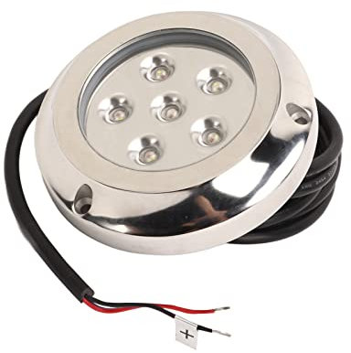 Faro Subacqueo per Yacht Aramox, 12V 24VDC 6 Chip LED Luce Subacquea Angolo di Illuminazione 10° Lampada per Piscina con Cupola a Coda di Acqua di Mare IP68 Impermeabile (Blu)