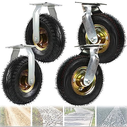 Transportwagen Gummiräder, Bockrolle, Lenkrolle Luftrad, Radkörper Aus Gummi, Pannensichere, Keine Spuren & Leise, Hartbodenrollen, Für Trolleys, Möbelroller Transportroller