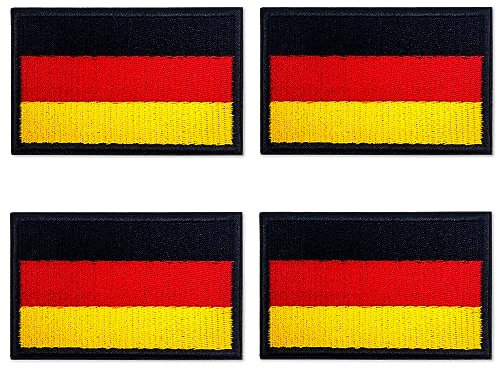 makstore 4 Stück Deutschland Flagge Patch mit Klettband, Deutschland Taktischer Aufnäher Moral-Patch für Militäruniform Tasche Jacke Hut, 8cm x 5cm (DE)