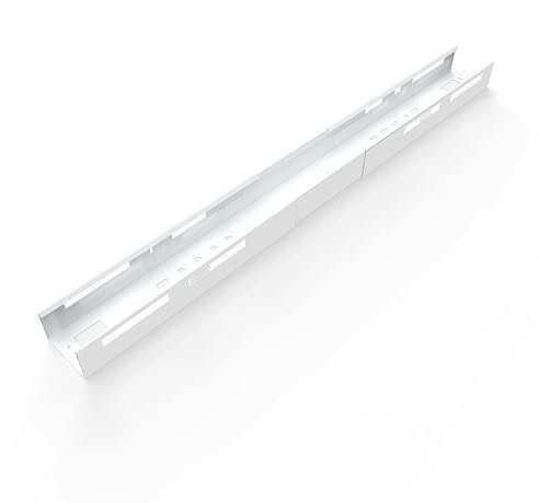 EISNHAUER® Kabelwanne Beam, extra Lange Kabelführung, flexibel verstellbar 110 bis 170 cm, Metall (Weiß)
