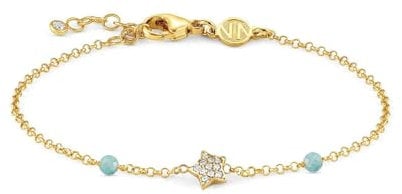 Nomination Bracelet Gioie collection in 925 Sterling Silver with Cubic Zirconia and Jade. Yellow Gold finish. Star