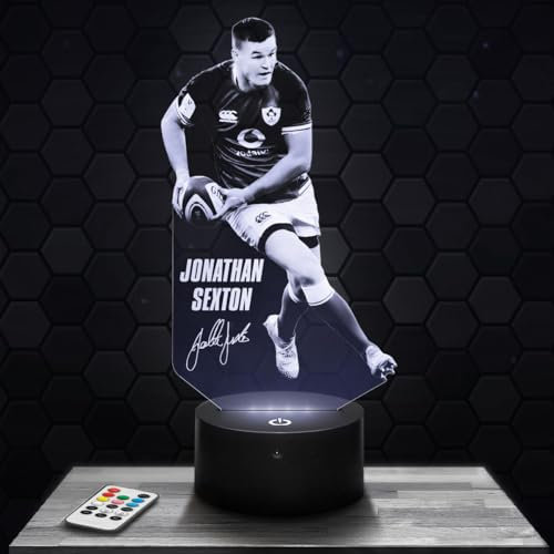 Lampephoto.fr - J. Sexton Rugby 3D Lampe, Touch Nachtlicht, Deko Frankreich Rugbyspieler Sportler, Geschenkidee Mann objekt J. Sexton Rugby Nachtlicht Erwachsene deko Zimmer, 3D Led Illusion