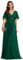 Ever-Pretty Robe de Témoin de Mariage Longue Appliqué Col V Manches Courtes Chic Vert Foncé 38