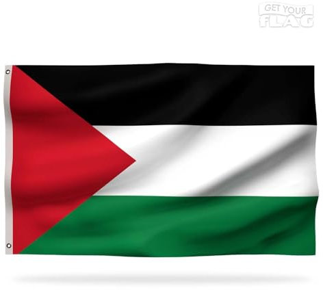 Drapeau de la Palestine Premium 150x90cm - Drapeau Palestinien Résistant et de Haute Qualité avec 2 œillets métalliques - Soyez fier de vos couleurs !