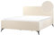 Beliani Polsterbett Cord beige mit Lattenrost 180 x 200 cm hohes Kopfteil Retro Valognes