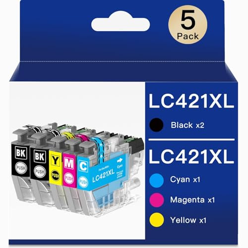 APRONE LC421XL Druckerpatronen Kompatible für Brother LC421XL LC421 Multipack Patronen für Brother DCP-J1050DW DCP-J1140DW MFC-J1010DW (Schwarz x 2, Cyan x 1, Magenta x 1, Gelb x 1)