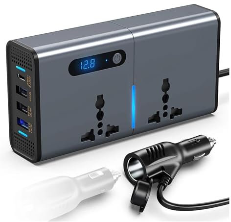 Convertidor Accesorio 110V Inversor De Coche DC 12V A AC 110V 220V 200W Convertidor Adaptador Corriente Automático TypeC USB Transformador Estación Carga Rápida Transformador (Size : 220v EU)