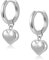 Silber 925 Creolen mit Herz Anhänger Ohrringe Damen, ASH'S CHOICE Hypoallergen Silber Kleine Creolen mit Herz Knorpel Huggie Kreolen Silber 925 Ohrringe Hängende Baumelnde Herz TropfenOhrringe Damen