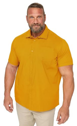 BadRhino Big & Tall Stretch Short Sleeve Shirt - Men's - Plus Size Curve Yellow