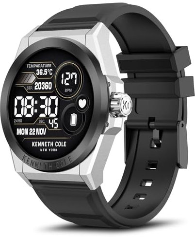 Bebinca Smartwatch Herren, 1,32'' HD-Bildschirm, IP68 Wasserdicht Fitnessuhr mit Herzfrequenzmonitor Schlafmonitor Schrittzähler für iOS Android(Schwarz-Silber)