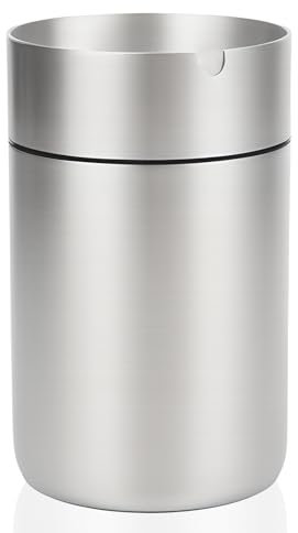 Aschenbecher Outdoor Standaschenbecher für Draußen Aschenbecher Auto Windaschenbecher Sturmaschenbecher Ashtray Wetterfest Edelstahl Aschenbecher Geruchsdicht Metall für Garten Büro Auto (Silber)