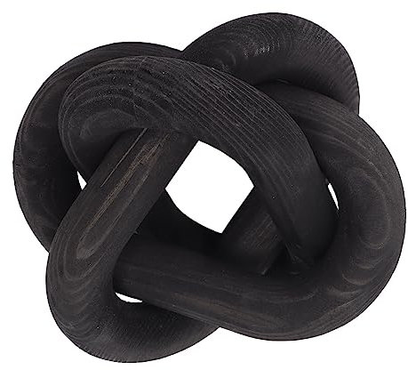 Aoveew Wooden Knot Decor Modern Wood Chain Link Decorative Hanging Ornament (Black)
