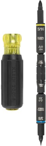 Klein Tools 32527HD KNECT 11-in-1 HVAC Multi-Bit Screwdriver/Nut Driver, Impact Rated with Phillips, Slotted, Square, and Schrader Bits