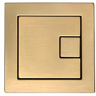 Square Brushed Brass Pneumatic Dual Flush Button Plate