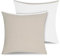 ATsense Kissenbezug 40x40 Beige Grau, Kissenbezüge 2er 100% Gewaschene Baumwolle mit Leinen Textur, Kopfkissenbezug ÖkoTex Zertifiziert & für Allergiker Geeignet, Atmungsaktiv und Weich