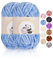 Aeelike 200g Chenille Babywolle zum Stricken, Weich Chunky Chenille Fluffy Yarn, Flauschige Samt Velvet Chenille Wolle zum Häkeln, Warme Plüschwolle für Mützen, Schals, Decken, Himmelblau