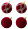 Burulria Weihnachtskugeln, Ornamente, Weinrot, Beflockt, Weihnachtsbaumschmuck, Neujahr, Weihnachtskugeln B