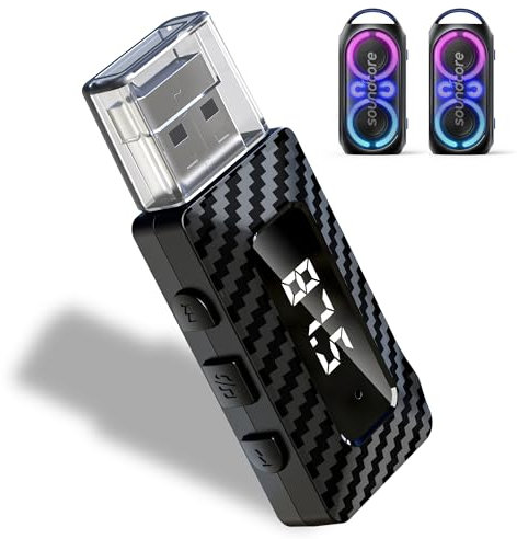 Bluetooth USB 5.3 Receptor Bluetooth,Adaptador Bluetooth para PC Bluetooth PC,Bluetooth para PC Adaptador Bluetooth USB Bluetooth con 3,5 mm aux,Adaptedor para TV/Radio