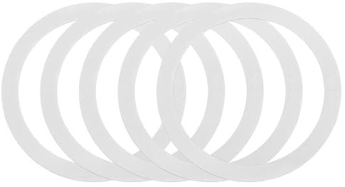 sourcing map 5 Pcs Magnetic Adapter Ring, Universal Magnetic Wireless Charger Conversion Kit Adhesive Sticker Ring for Phone Case, White