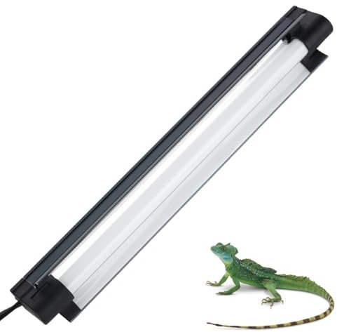 Uvb T5 Ho Kit d'éclairage pour reptiles 8 W Combo avec réflecteur en aluminium pour amphibiens, réflecteur incurvé, convient pour terrariums
