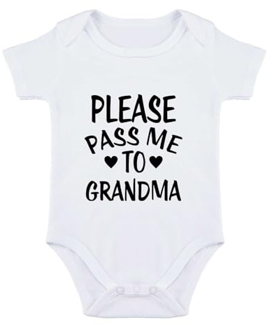 SproutJoy Please Pass Me To Grandma Baby Bodysuit Grandma Baby Bodysuit I Love Grandmas Babies Clothes 3M