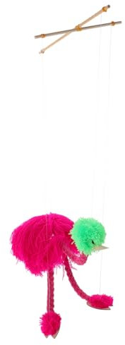 BESPORTBLE Plüsch-strauß Marionette Kuscheltier Tierdesign Handgefertigt Marionettenspielzeug Für Junge Mädchen Kreative Fingerübungen Und Eltern-Junge Mädchen Interaktion Rosa