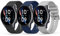 Amzpas 3 Stück Armband für Amazfit GTR 3 Armband,22mm Silikon Ersatzarmbänder Uhrenarmband für Amazfit GTR 4/3Pro/2/2e/Balance/Stratos 2S/Pace/Bip 5/BIP 6(Schwarz/Blau/Grau)