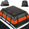 Auto Dachbox Auto Dachtasche für Tesla Model Y 2021, 21 Kubikfuß Wasserdicht mit Anti-Rutsch-Matte und Schwerlastgurten, 600L Faltbare Gepäckbox Softbox,A Black+Orange(132 * 101 * 46cm)
