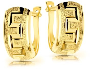 LAMUR Ohrringe aus 585er-Gold, Goldohrringe für Damen, Damenschmuck aus Gelbgold, Englischer Verschluss
