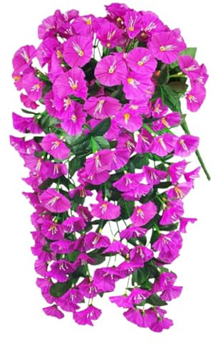 Ancsttu Faux Morning Glory Flowers Outdoor,Realistic Morning Glory - Home Decor Accents for Courtyard Gazebo Spring Wall Door Front Deck Fall Porch