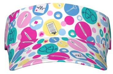 WYCZHY Cute Nurse Printing Unisex Sport Sun Visor Cap, Baseball Sun Hat for Tennis, Outdoor Activities Black