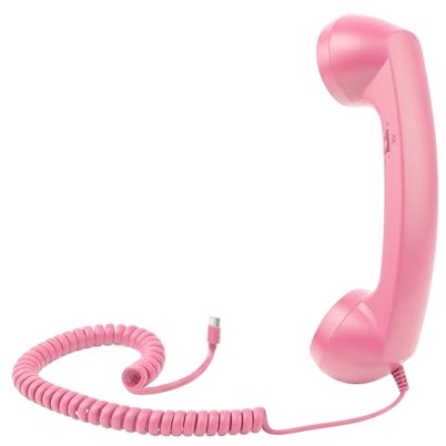 Weqizuerqi Retro-Telefonhörer – Typ-C-Retro, komfortables Zubehör mit Mikrofon, altmodisches Telefon, für Zuhause, Küche, Wohnzimmer, Bett, Nachttisch, Badezimmer, Büros, Schreibtisch, Schule, Reisen