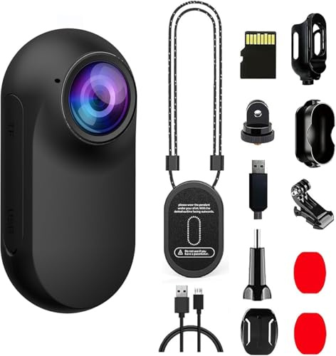 Xilecam Mini Cámara Deportiva Magnética para Grabación Diaria（NegrMate+16G）