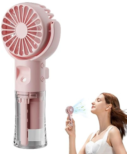 Ancsttu Handheld Misting Fan,Handheld Misting Personal Mister Fan | Small Cooling Gadgets with 4 Gears USB Rechargeable Air Cooler for Running Walking Travel Beach