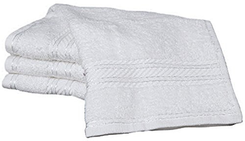 4 100% Egyptian Cotton Face Flannel 500gsm - Supreme - White by restmor