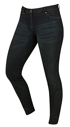 Dublin Shona Knee Patch Denim Breeches, Ash, Ladies 16/34