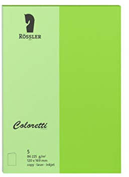 Rössler 220719522 Coloretti Karten, 220 g/m², B6 hd, 5 Stück, hellgrün