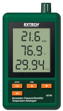 Extech Luftdruck-, Feuchte- und Temperatur-Datenlogger, 1 Stück, SD700